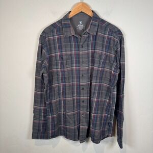 Kuhl Fugitive Flannel Shirt Mens Size Medium Cotton Plaid‎ Long Sleeve Button Up